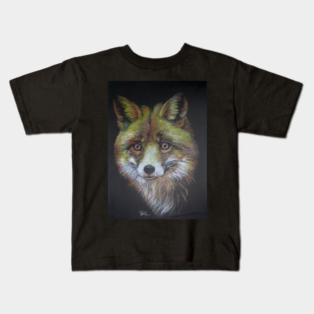 Fire Fox Kids T-Shirt by VeriArt